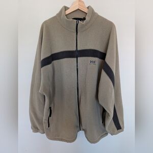 Helly Hansen Fleece Jacket Men’s XXL Beige Zip Up Outdoor Warm